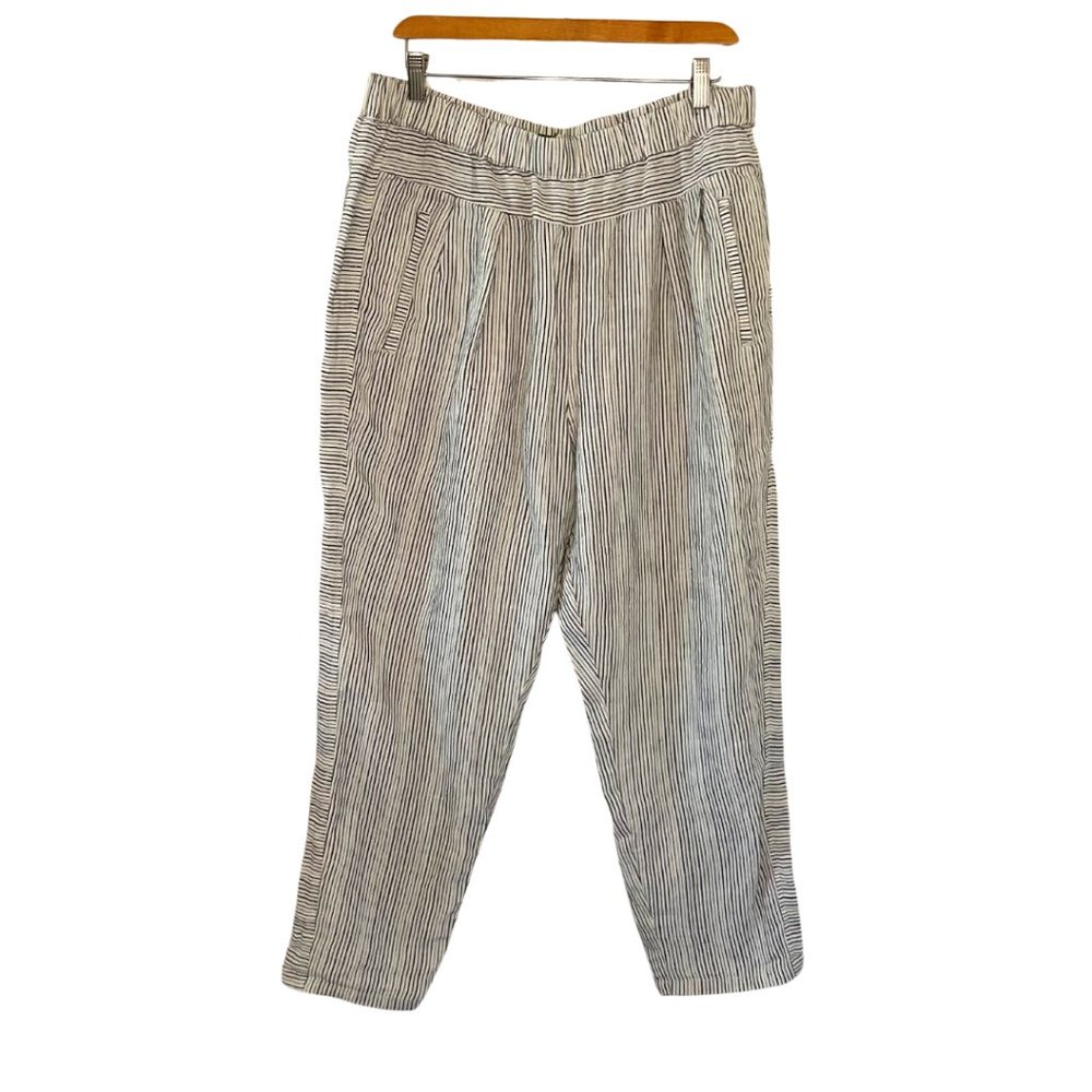 Anthropologie Striped Linen Baggy Pants w/Pockets